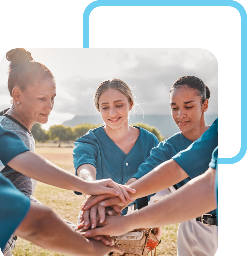 A team getting ready to play a game